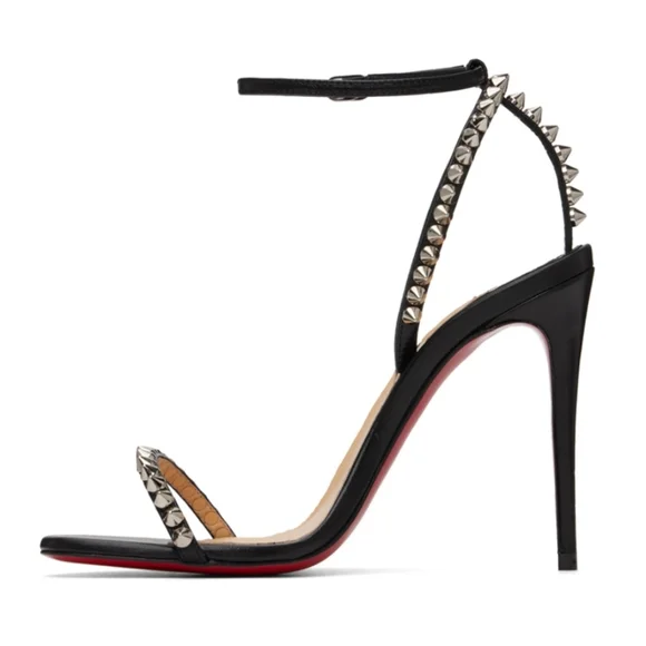 Christian Louboutin Black So Me 100 Spike Sandals Size 41 - Picture 3 of 10